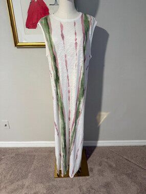 ATM Anthony Thomas Melillo Slub Cotton Paintstroke Stripe Maxi Dress - XL